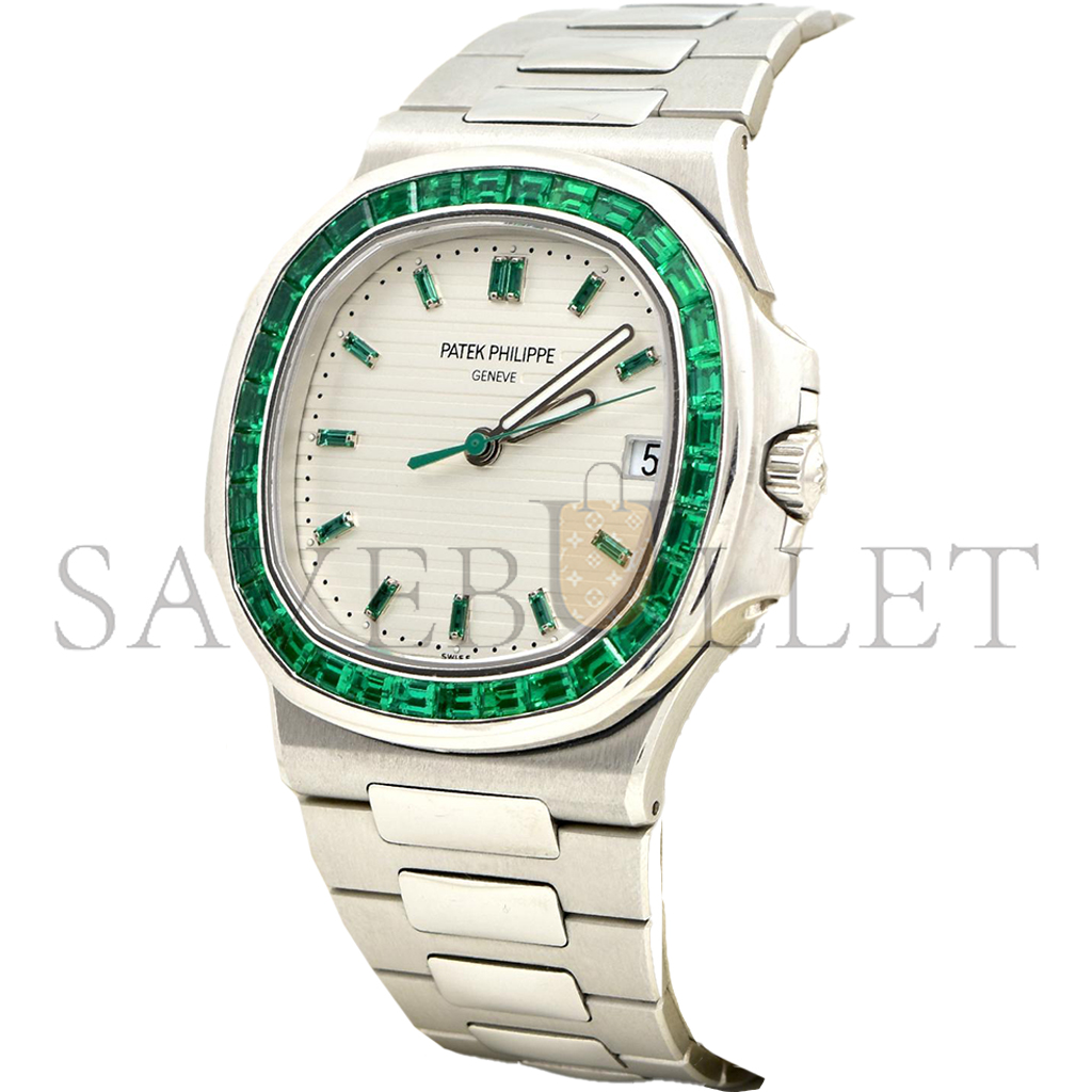 PATEK PHILIPPE EMERALD NAUTILUS WATCH 5711P